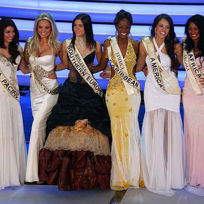 Red White and Blue Jubilant victory for Miss World 2006